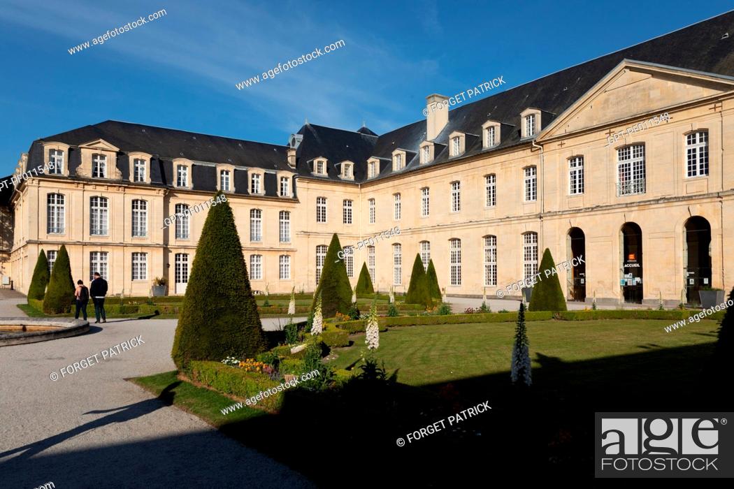 Stock Photo: CONVENT BUILDINGS OF THE ABBAYE AUX DAMES, FORMER MONASTERY OF BENEDICTINE MONKS THAT TODAY HOUSES THE REGIONAL COUNCIL OF NORMANDY, CAEN, CALVADOS, NORMANDY.