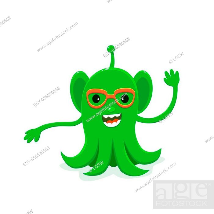 Funny green alien with the feelers and small antenna on his head, Stock  Vector, Vector And Low Budget Royalty Free Image. Pic. ESY-056530658 |  agefotostock