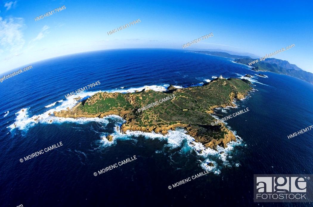Stock Photo: France, Corse du Sud, Ajaccio, Sanguinaires Islands aerial view.