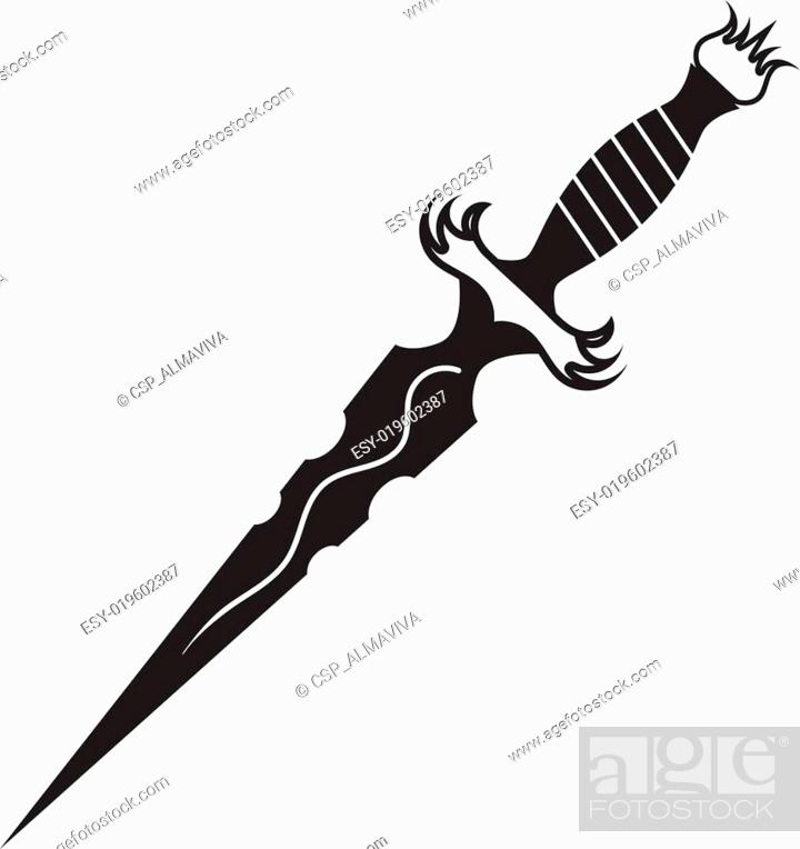 Vector illustration of a dagger tattoo, Stock Vector, Vector And Low Budget  Royalty Free Image. Pic. ESY-019602387 | agefotostock