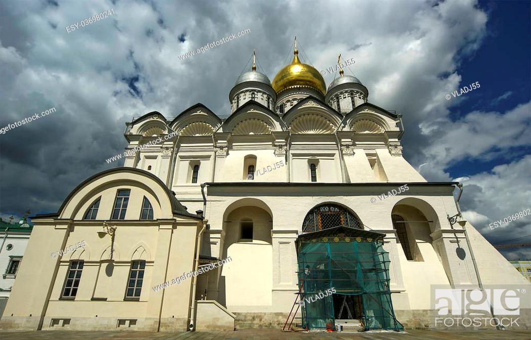 Stock Photo: The Archangel%u2019s Cathedral. Moscow Kremlin, Russia.