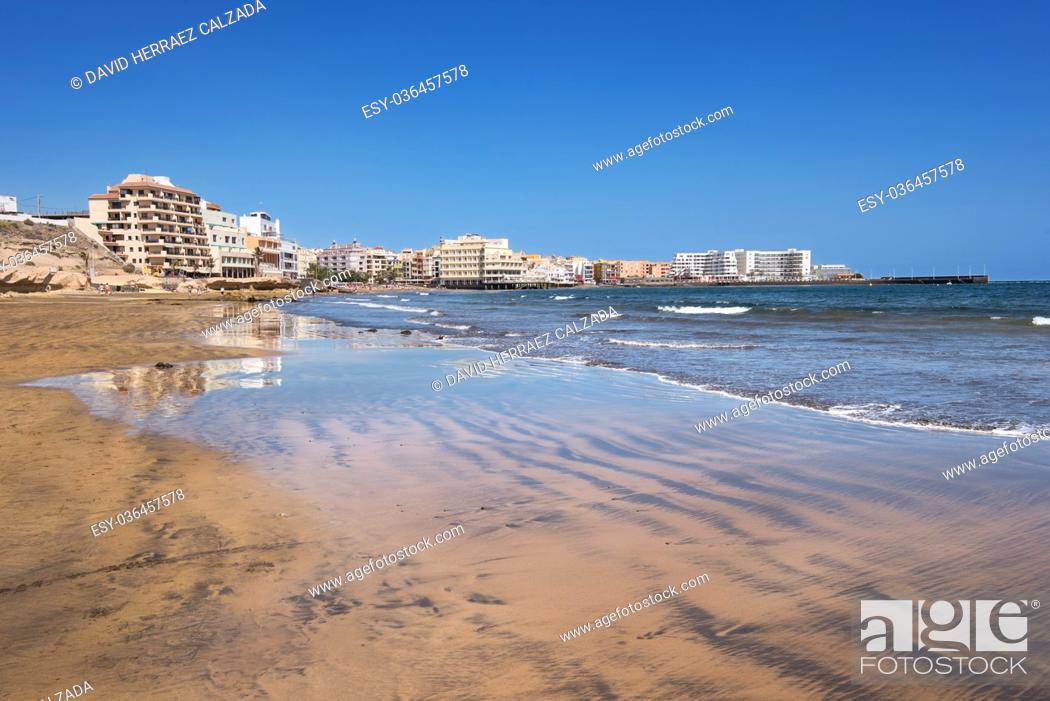 Stock Photo: Scenic view of El Medano beach, in Tenerife, Canary island, Spain.