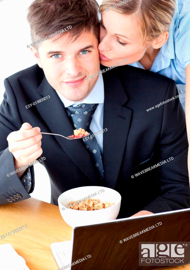 Stock Photo: White, Woman, Man, Food, Happy, Female, Business, Smile, Male, Work, Attractive, Meal, Cheerful, Home, Healthy Food, Pretty, Web, Love, Computer, Eating, Joy, Internet, Job, Profession, Cuisine, Tasty, Businessman, Dish, Occupation, Domestic