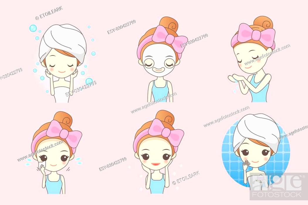 cartoon skin care woman with mask, beauty, Stock Vector, Vector And Low  Budget Royalty Free Image. Pic. ESY-030422799 | agefotostock