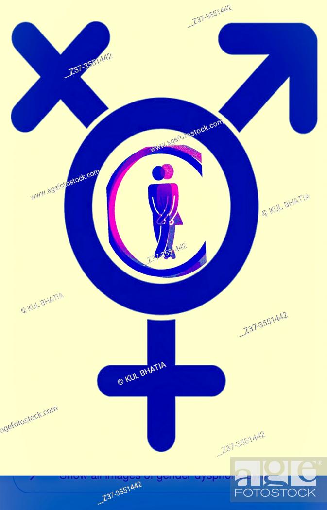 Stock Photo: A pictogram widely used to denote all gender identities and expressions, North America. Often combined with expressions like BoyGirl or GirlBoy in pictographs.