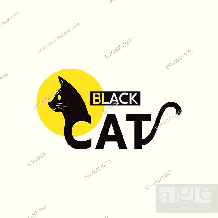Beautiful logo icon Cat, Stylized image of Black Cat logo template, Cat  Silhouette tattoo, Stock Vector, Vector And Low Budget Royalty Free Image.  Pic. ESY-060210251 | agefotostock