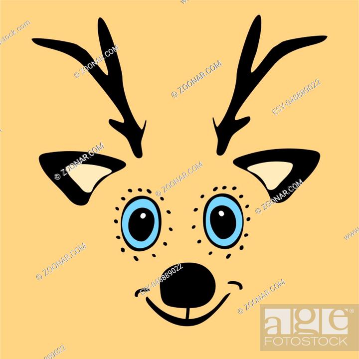 Cute funny deer head cartoon. Vector illustration, Stock Photo, Picture And  Low Budget Royalty Free Image. Pic. ESY-048889022 | agefotostock