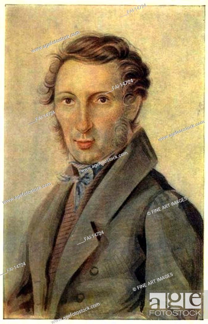 Stock Photo: Portrait of Prince Sergei Petrovich Trubetskoy (1790-1860). Bestuzhev, Nikolai Alexandrovich (1791-1855). Watercolour on paper.