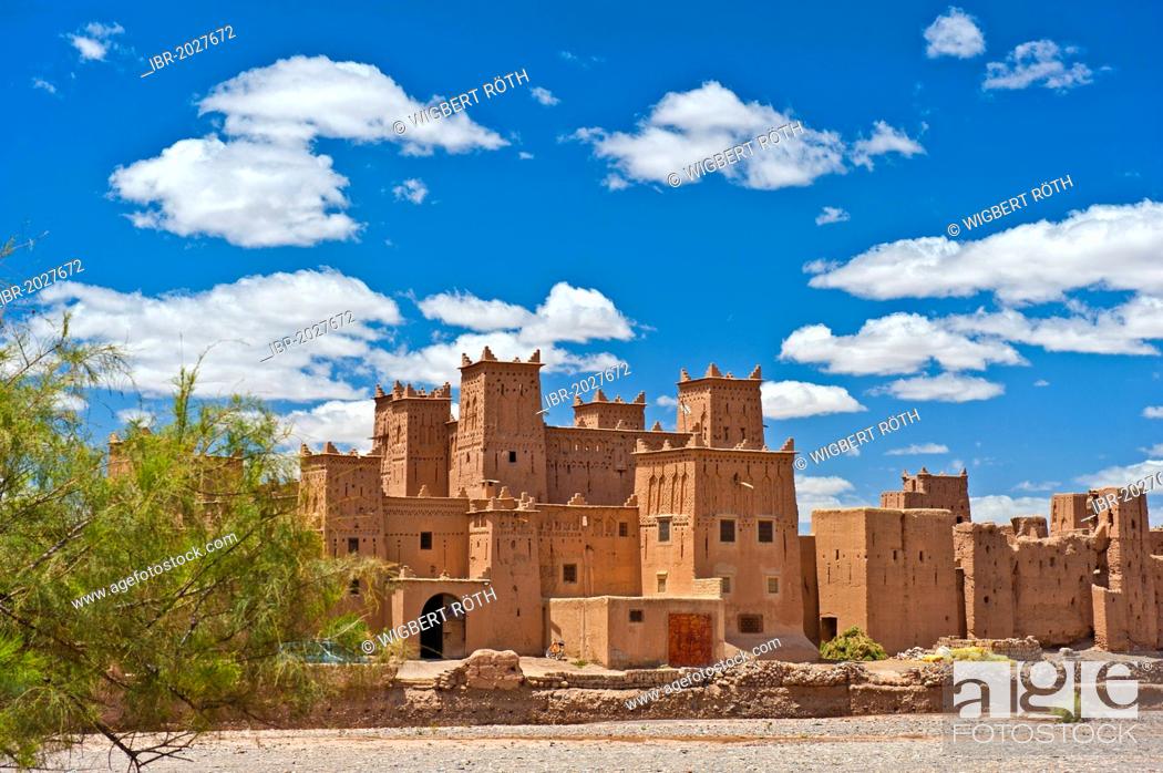 Stock Photo: Kasbah Amerhidil, mud fortress, Tighremt, residential castle of the Berbers, Skoura, Morocco, Africa.