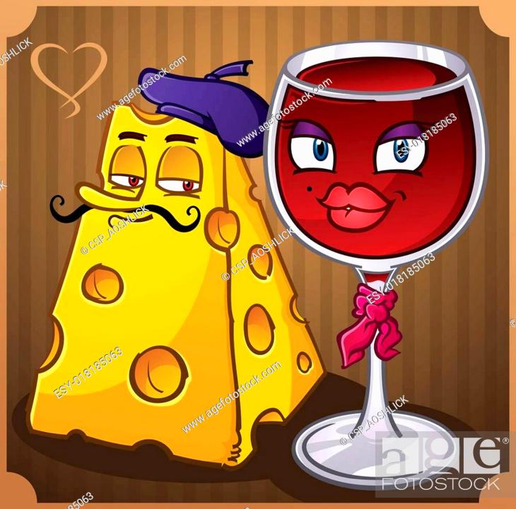 French Wine and Cheese Cartoons, Stock Vector, Vector And Low Budget  Royalty Free Image. Pic. ESY-018185063 | agefotostock