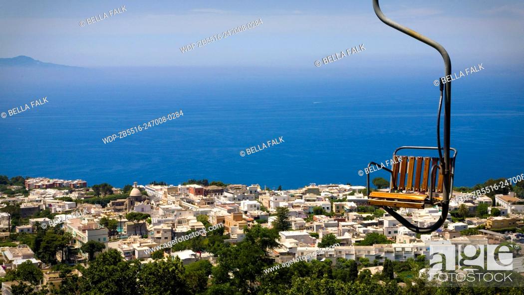 Stock Photo: Stunning views from the top of Monte Solaro, Capri, Bay of Naples, Italy.
