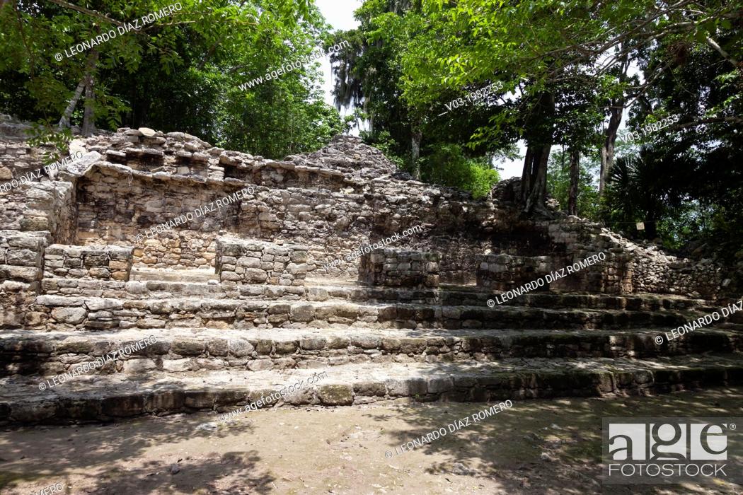 Stock Photo: Cobá: Mayan Archeological Ruins at Yucatan Peninsula.