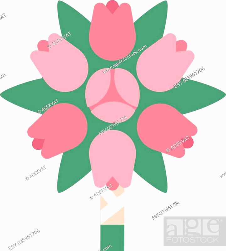 Roses bouquet cartoon vector illustration. Colorful flower bouquet from red  roses isolated on white..., Stock Vector, Vector And Low Budget Royalty  Free Image. Pic. ESY-033961706 | agefotostock