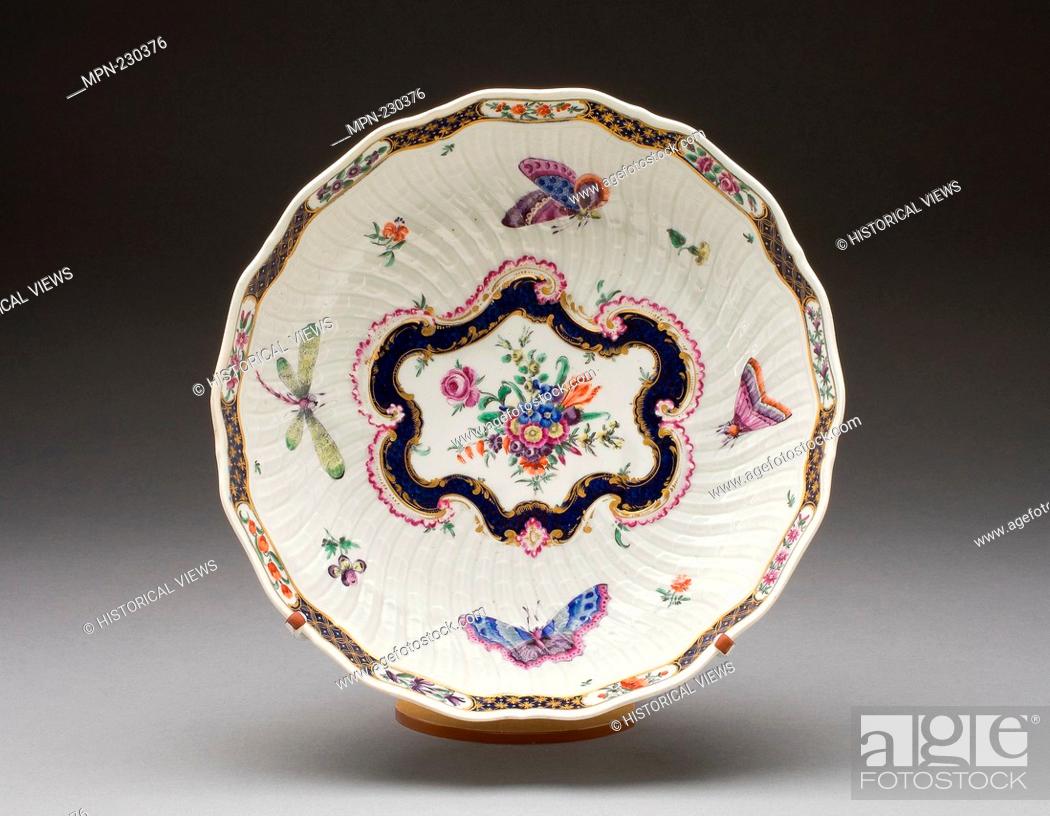 Stock Photo: Dish - About 1770 - Worcester Porcelain Factory Worcester, England, founded 1751 - Artist: Worcester Royal Porcelain Company, Origin: Worcester, Date: 1765–1775.