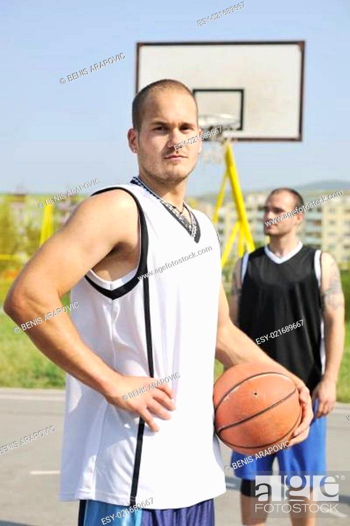 Stock Photo: basketball players team.