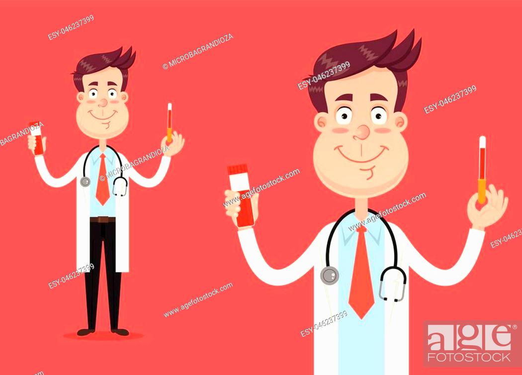 Happy smiling doctor isolated character holding blood test result, Stock  Vector, Vector And Low Budget Royalty Free Image. Pic. ESY-046237399 |  agefotostock