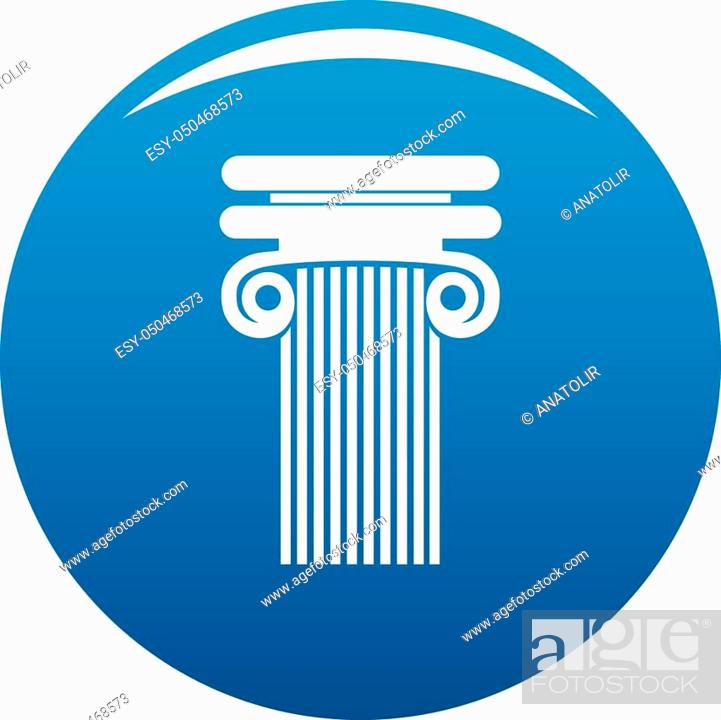 Stock Vector: Column with curl icon vector blue circle isolated on white background.