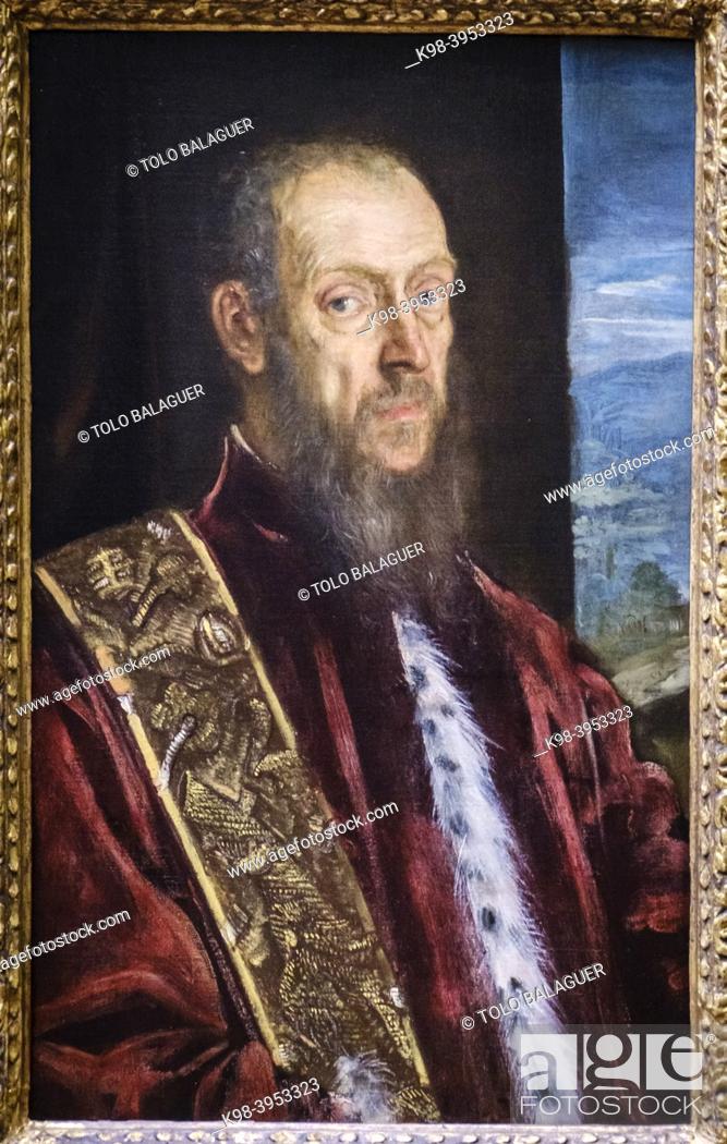 Stock Photo: Jacopo Tintoretto, Portrait of Vincenzo Morosini, oil on canvas,.