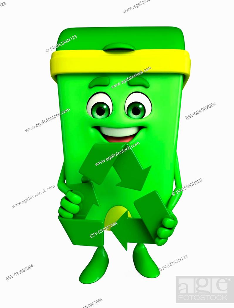 Cartoon Character of Dustbin with recycle icon, Stock Photo, Picture And  Low Budget Royalty Free Image. Pic. ESY-034987084 | agefotostock