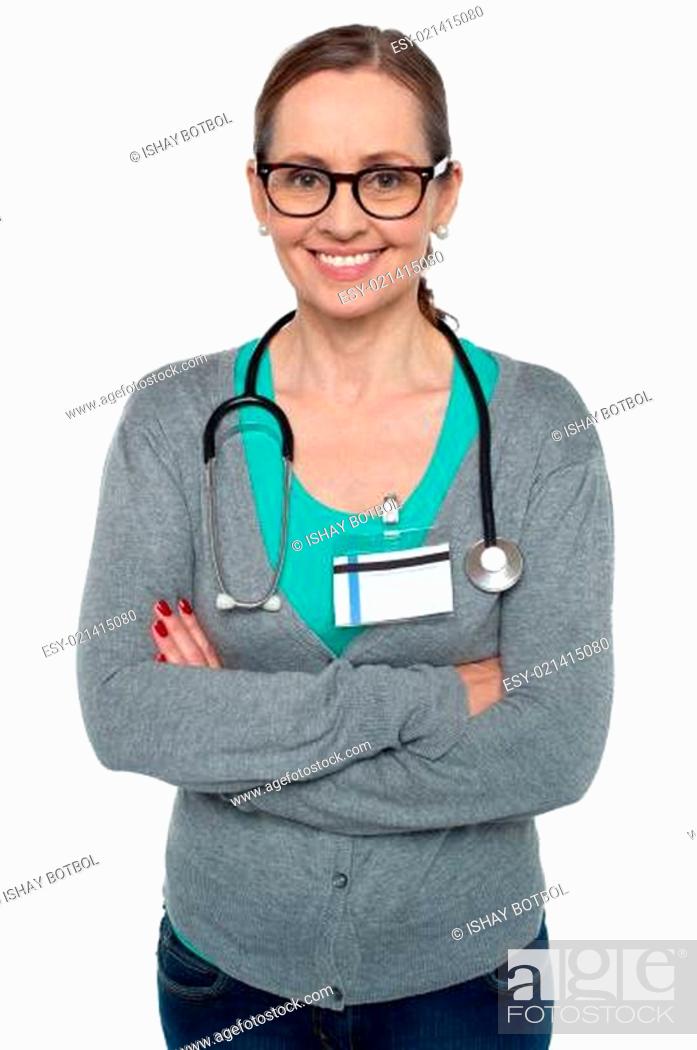 Stock Photo: Profile shot of a confident casual female doctor.