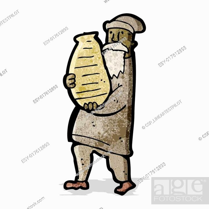 cartoon man carrying large clay pot, Stock Vector, Vector And Low Budget  Royalty Free Image. Pic. ESY-017612893 | agefotostock