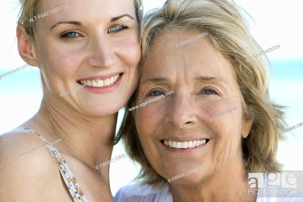 Stock Photo: Mother with adult daughter, portrait.
