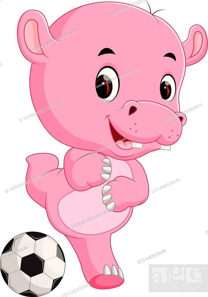 illustration of funny hippo cartoon with ball, Stock Vector, Vector And Low  Budget Royalty Free Image. Pic. ESY-040935649 | agefotostock