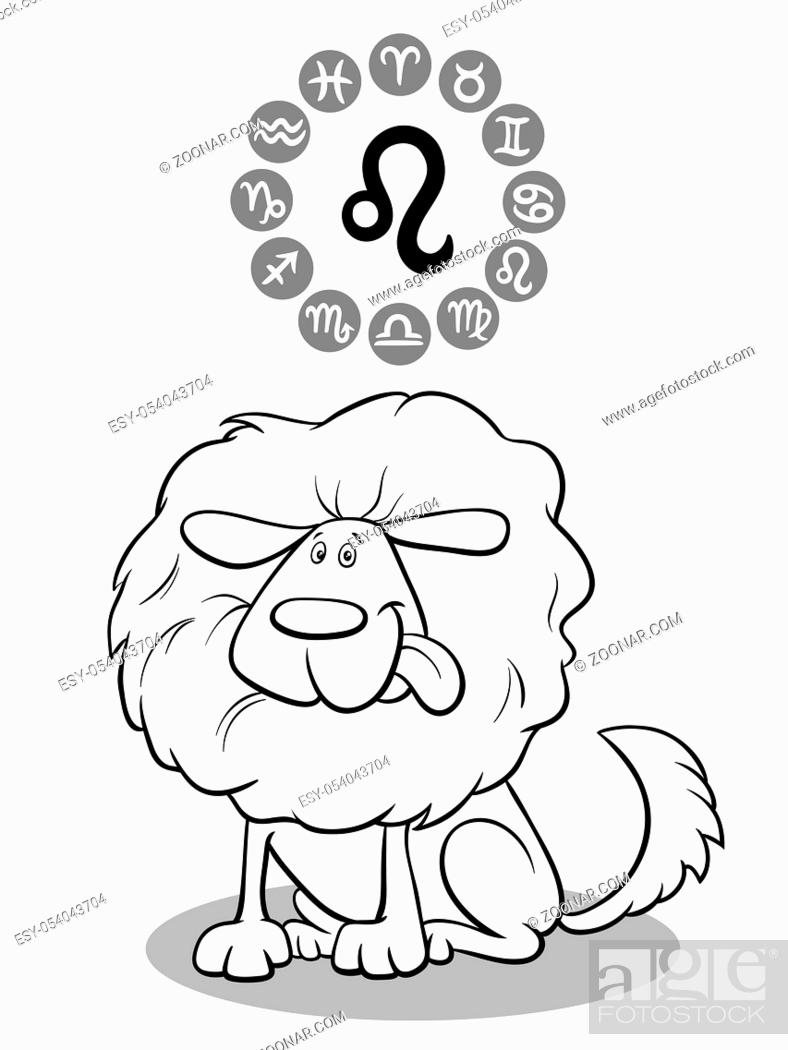 Cartoon Illustration of Funny Dog as Leo Zodiac Sign, Stock Photo, Picture  And Low Budget Royalty Free Image. Pic. ESY-054043704 | agefotostock