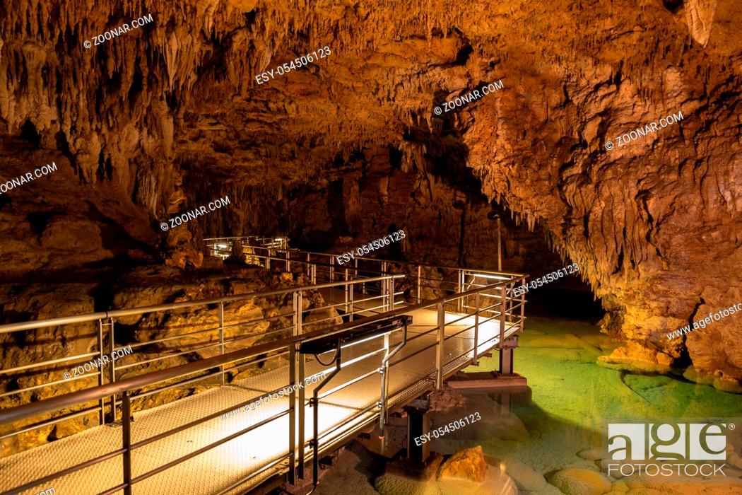 Stock Photo: Gyokusendo Stalactite cave in Okinawa island, Japan. The cave was formed approximately 300, 000 years ago and has 5000 meter long.