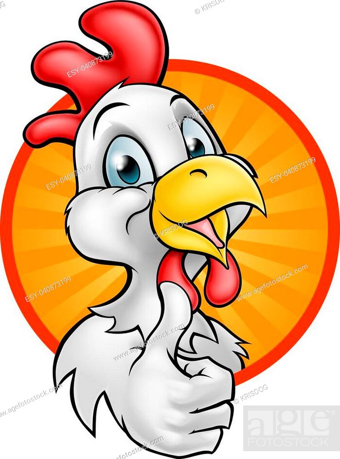 A chicken rooster cartoon character giving a thumbs up, Stock Vector,  Vector And Low Budget Royalty Free Image. Pic. ESY-040873199 | agefotostock