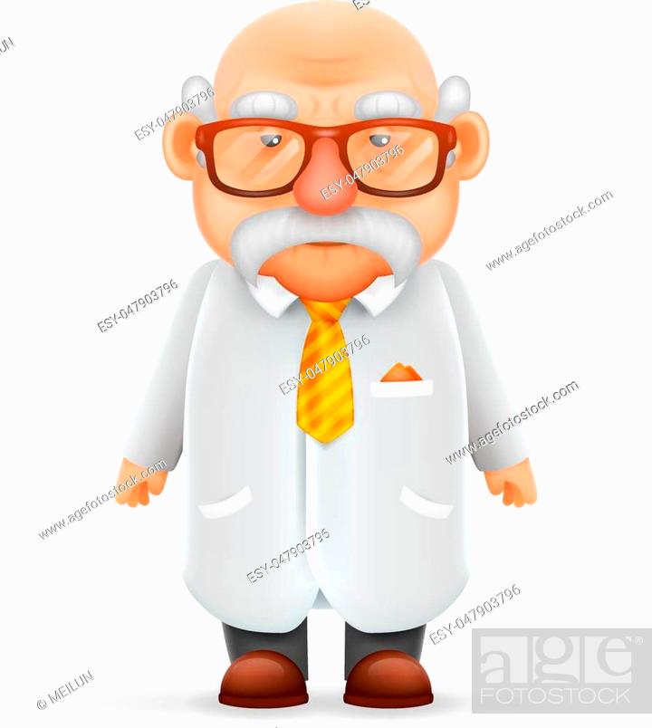 Funny Old Wise Scientist Grandfather Pointing Thumbs Up Realistic Cartoon  Character Design Isolated..., Stock Vector, Vector And Low Budget Royalty  Free Image. Pic. ESY-047903796 | agefotostock