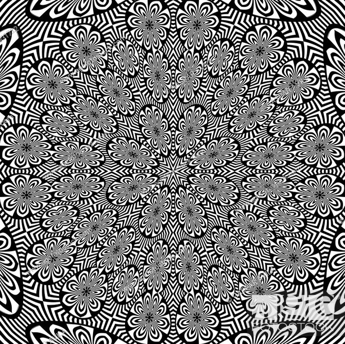 Vecteur de stock: Complex radial black and white pattern, good for backgrounds.
