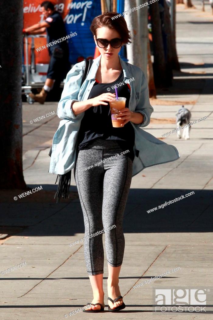 Stock Photo: Lily Collins gets a coffee in West Hollywood Featuring: Lily Collins Where: West Hollywood, California, United States When: 20 Oct 2015 Credit: WENN.