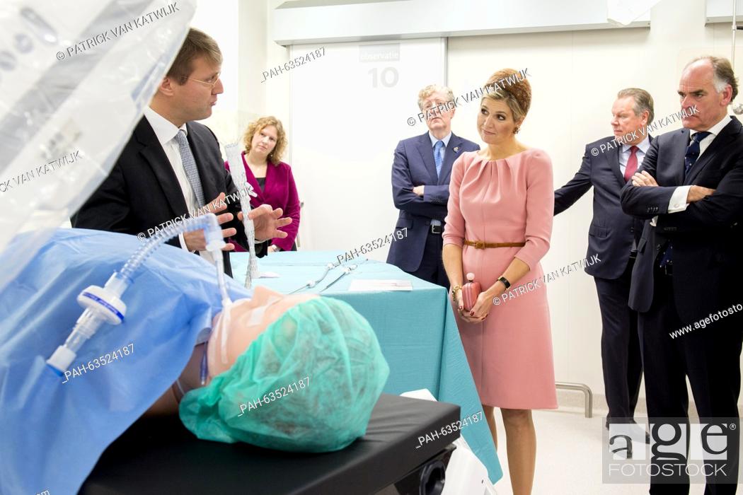Stock Photo: Queen Máxima of the Netherlands opens the three innovative operation rooms in the Medical Innovation and Technology Expert Center (MITEC) of the Radbout.