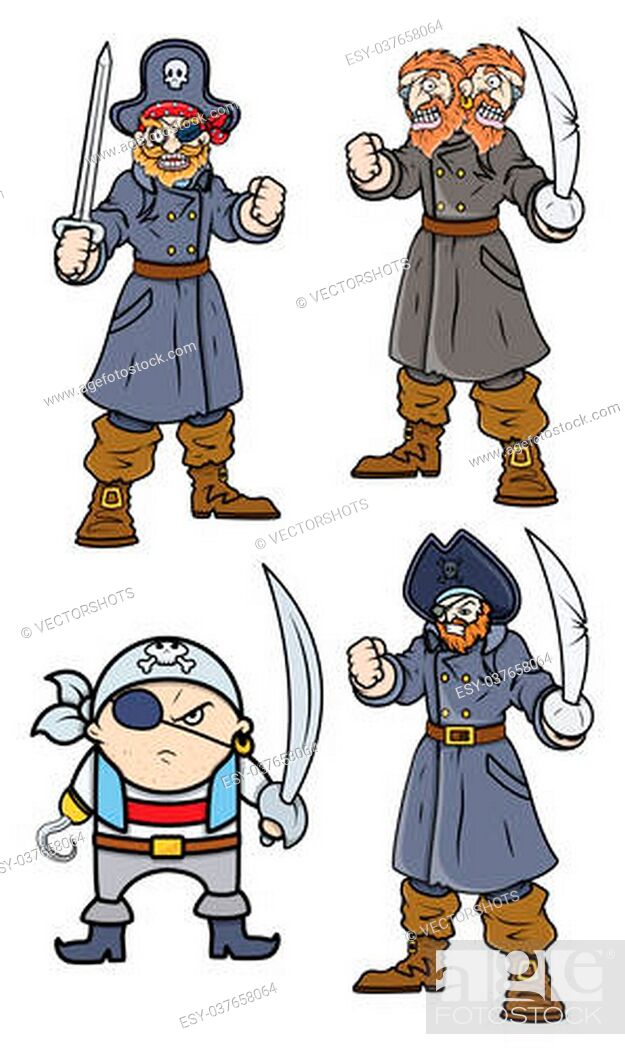Drawing Art of Cartoon Pirate Characters with Eye Patch and Sword Vector  Illustration, Stock Vector, Vector And Low Budget Royalty Free Image. Pic.  ESY-037658064 | agefotostock