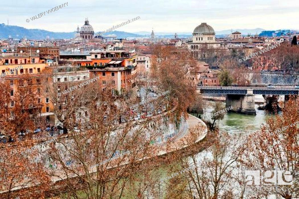 Stock Photo: panorama of Rome from Aventine Hill.
