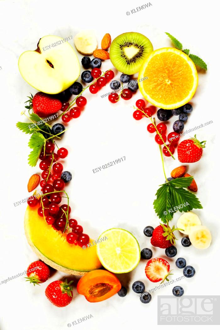 Stock Photo: Assortment of fruits.