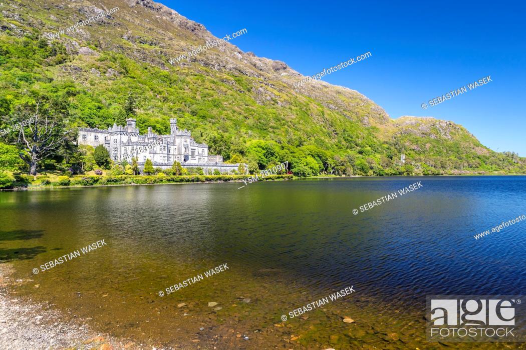 Stock Photo: Kylemore Abbey a Benedictine monastery founded in 1920 on the grounds of Kylemore Castle, Connemara, County Galway, Ireland, Europe.
