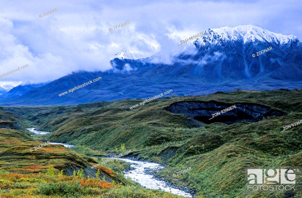Stock Photo: Mount Eielson und Muldrow Gletscher im Fruehherbst / Mount Eielson and Muldrow Glacier at the beginning of fall / Denali Nationalpark - Alaska.
