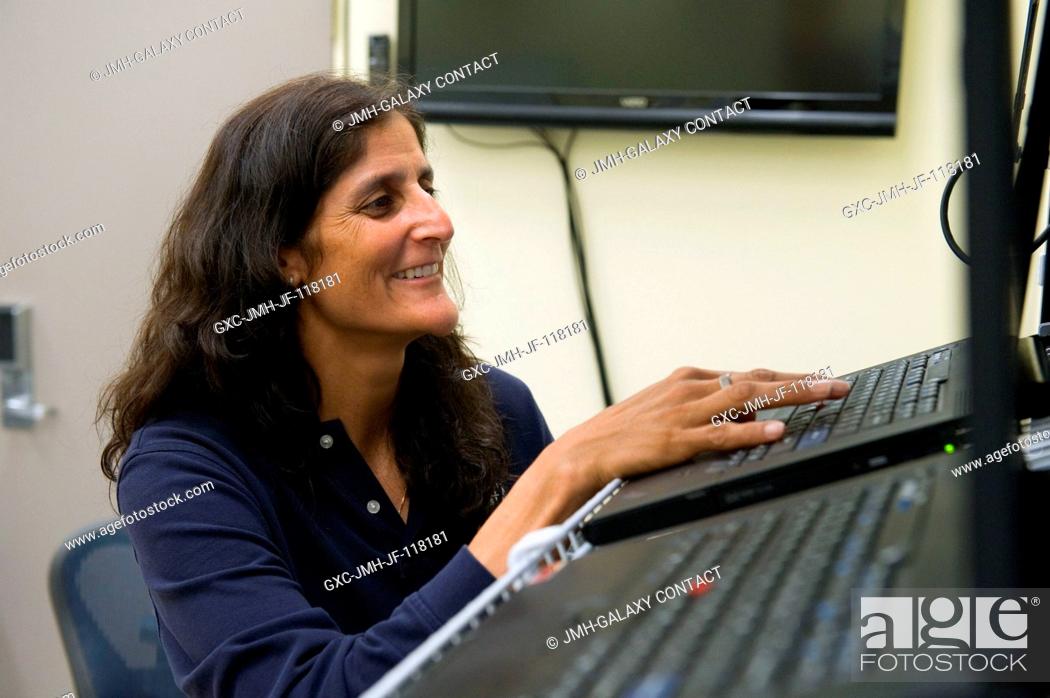 Stock Photo: NASA astronaut Sunita Williams, Expedition 32 flight engineer and Expedition 33 commander, participates in a robotics operations training session in the.