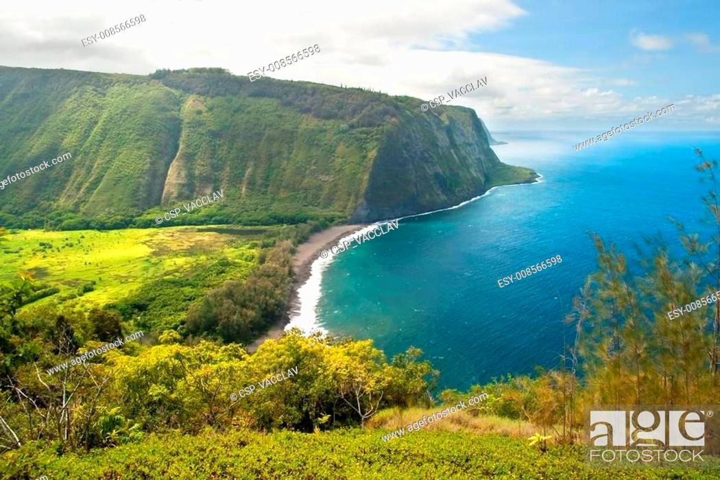 Stock Photo: Waipio valley lookout on Hawaii Big Island.