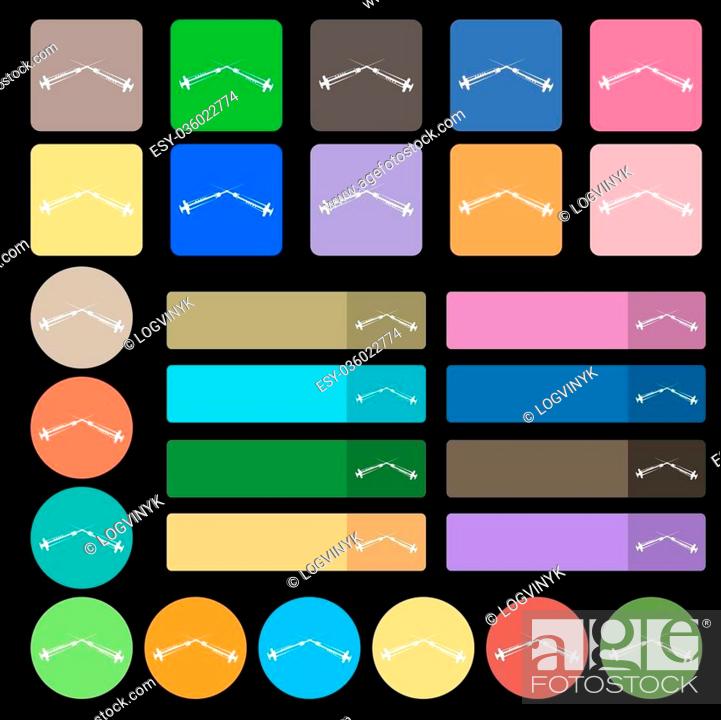 Stock Vector: Syringes icon sign. Set from twenty seven multicolored flat buttons. Vector illustration.
