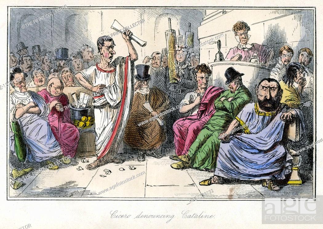 Cicero denouncing Cataline', 1850s. Scene from The Comic History of Rome by Gilbert  Abbott A..., Stock Photo, Picture And Rights Managed Image. Pic.  HEZ-1528192 | agefotostock