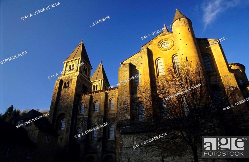 Stock Photo: Romanesque abbey of Conques.
