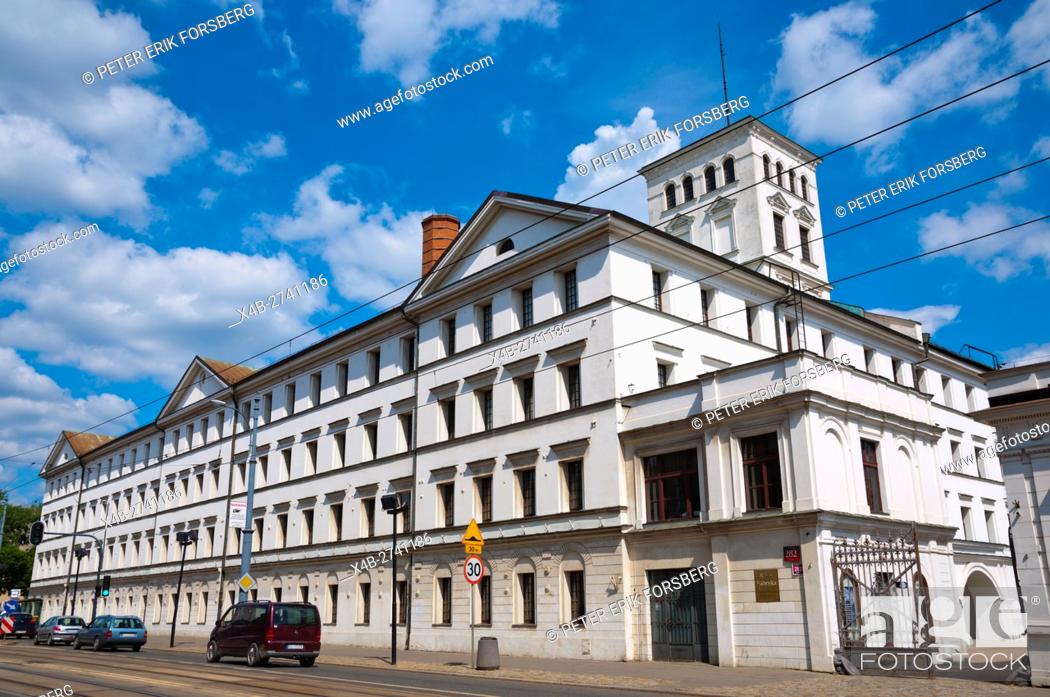 Stock Photo: Biala Fabryka, the White Factory, houses textile museum and Piotrkowska, main street, Lodz, central Poland.
