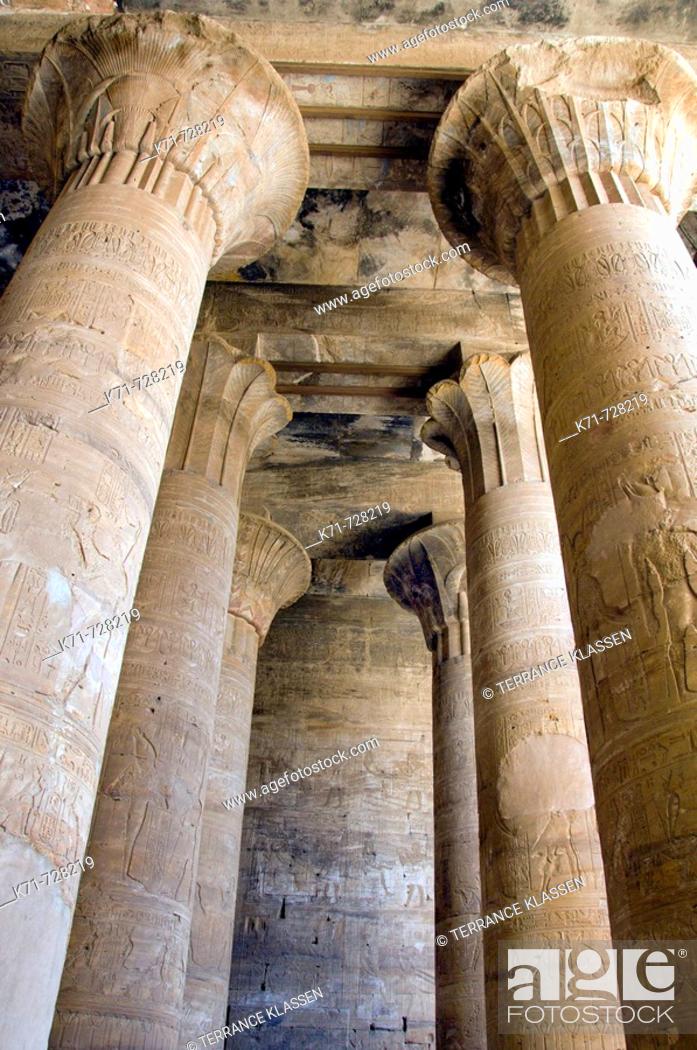 Stock Photo: The ruins and remains of the Horus Temple at Edfu, Egypt.