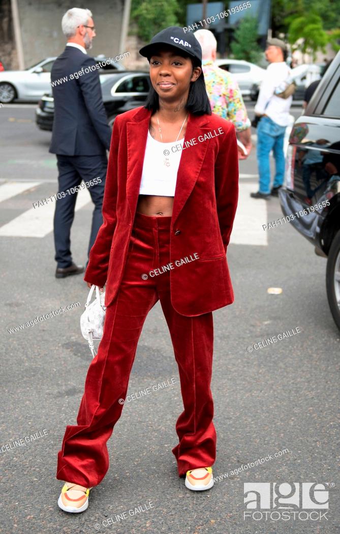 Stock Photo: Sioban Bell posing outside of the Vetements runway show during Haute Couture Fashion Week in Paris - July 1, 2018 - Photo: Runway Manhattan ***For Editorial Use.