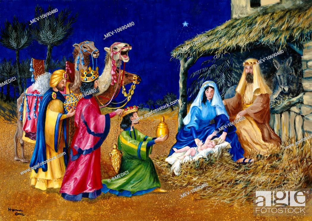 Details about   Nativity House 14" x 9" Baby Jesus Joseph 3 King & 3 Animal high quality Mary