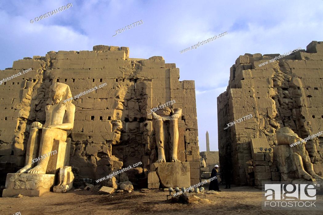 Stock Photo: eighth pylon, Precinct of Amun-Re, Karnak, Luxor, Thebes, Egypt, Africa.