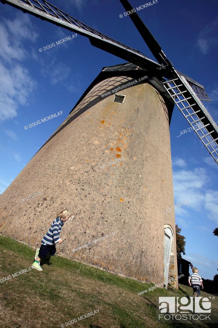 Stock Photo: UK, England, Bembridge windmill; Isle of Wight.